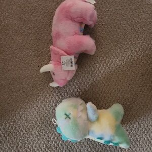 Two Easter Plush Dinosaur Stuffed Animals